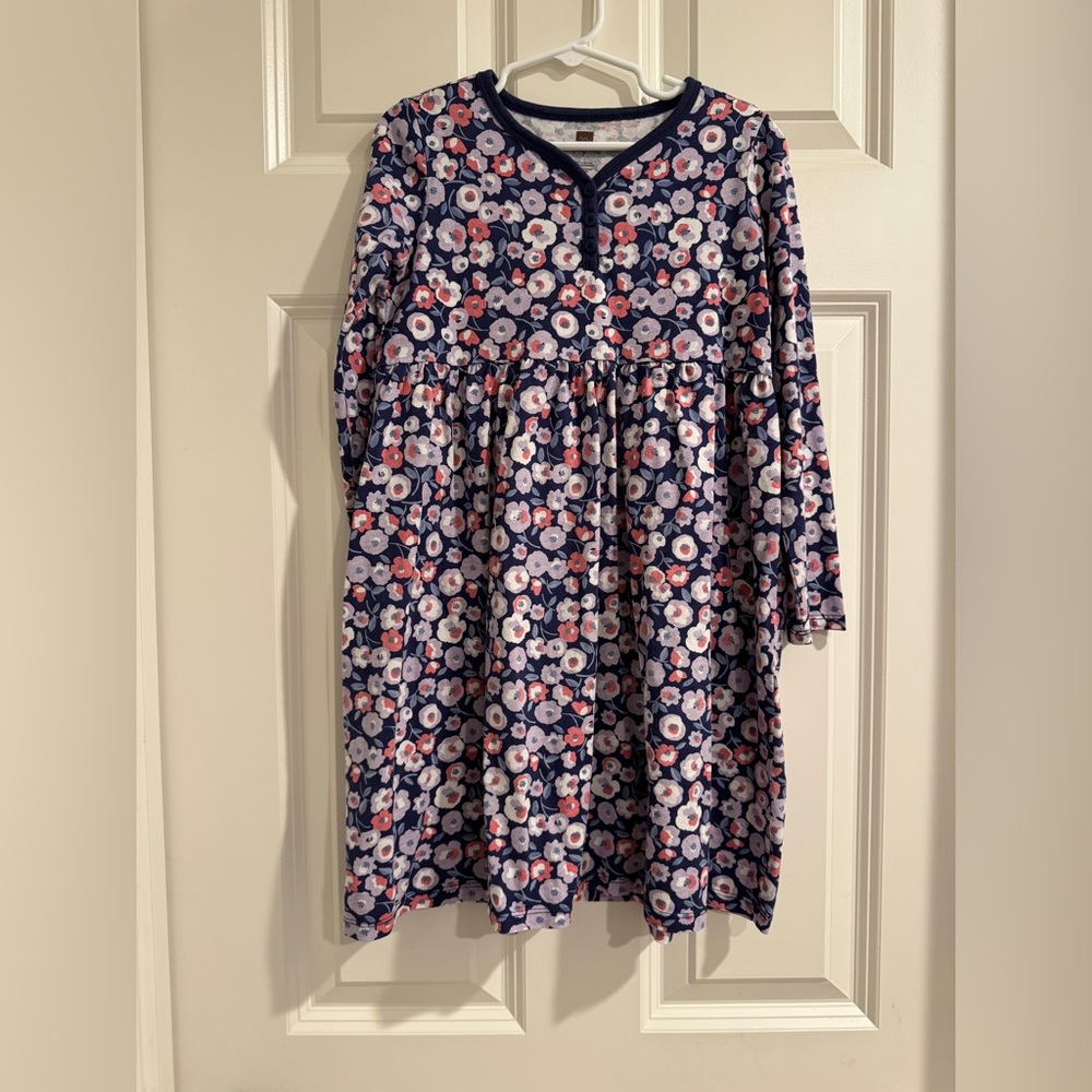 Girls size 7 tea collection blue floral print dress